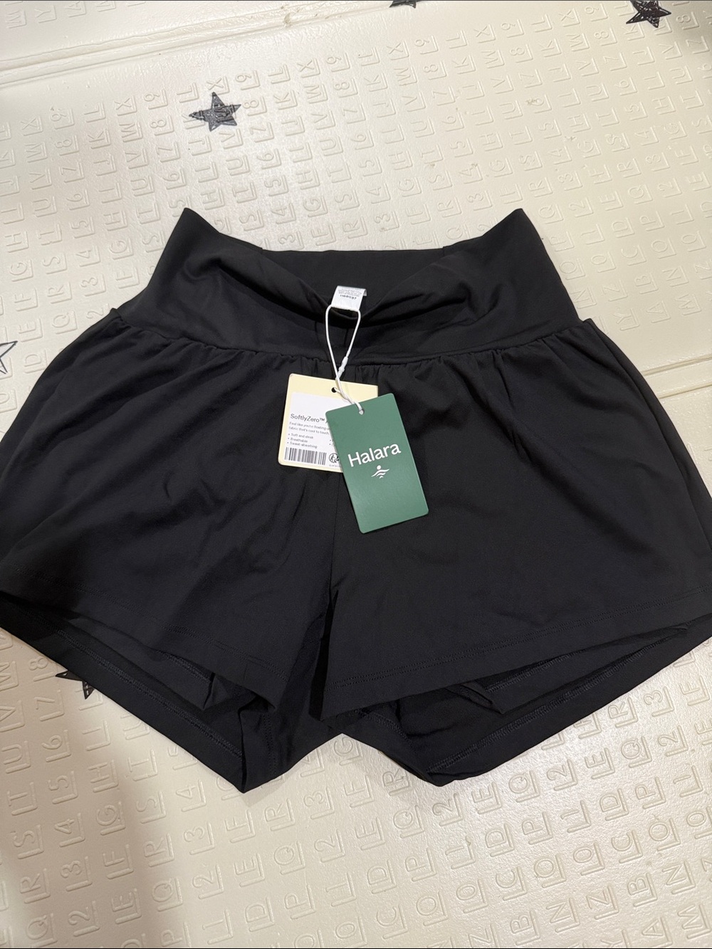 HALARA Black High-Waist Athletic Shorts